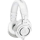 Audio-Technica ATH-M50x Professional Studio Monitor Headphones, White (Renewed)