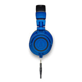 Audio-Technica ATH-M50xBB Headphones with Interchangeable Cables (Limited Edition Blue) Bundle with Slappa Headphone Case, iFi Ear Buddy Audio Attenuator 3.5mm, and Blucoil 6' 3.5mm Extension Cable