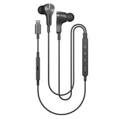 Pioneer Rayz Plus (Graphite) Active Noise Cancelling Wired Earphones with Microphone in ear corded Smart Noise Reduction, Auto-pause, Hands-free, Hey Siri MFI Certified Compatible iPhone, iPad, iPod
