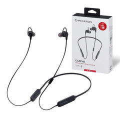 Phiaton BT 120 NC Black Bluetooth Headphones - Neckband Earphones with Wireless Headphone Mic, BT Headphones with Active Noise Cancellation and IPX4 Certified Splash Resistance