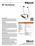 Klipsch R5 Bluetooth Neckband Black