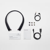 Phiaton BT 150 NC Black Wireless Bluetooth Retractable Headphones - Active Noise Cancelling Bluetooth Headphones with Touch Control Neckband and Wireless Headphone Mic