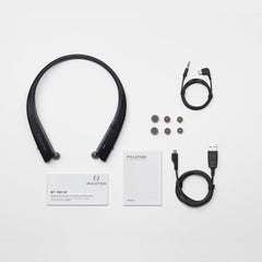 Phiaton BT 150 NC Black Wireless Bluetooth Retractable Headphones - Active Noise Cancelling Bluetooth Headphones with Touch Control Neckband and Wireless Headphone Mic