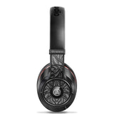 Aladdinaudio Bluetooth Over Ear Headphones, Acura Pro Passive Noise Cancelling Headphones with Mic, Deep Bass Wireless Headset, DJ Headphones Over 25H Playtime for Travel/Work/PC/Cellphone (Black 2)