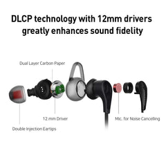 Phiaton BT 120 NC Black Bluetooth Headphones - Neckband Earphones with Wireless Headphone Mic, BT Headphones with Active Noise Cancellation and IPX4 Certified Splash Resistance