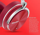 Urvoix Original Bluetooth 4.2 Stereo Active Noise Cancelling Wireless Headphones Portable Bluetooth Over-Ear Swiveling Headset with Microphone, Red