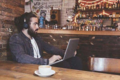 Audio-Technica ATH-SR5BTBK Bluetooth Wireless On-Ear High-Resolution Audio Headphones with Mic & Control, Black