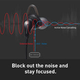 Phiaton BT 120 NC Black Bluetooth Headphones - Neckband Earphones with Wireless Headphone Mic, BT Headphones with Active Noise Cancellation and IPX4 Certified Splash Resistance