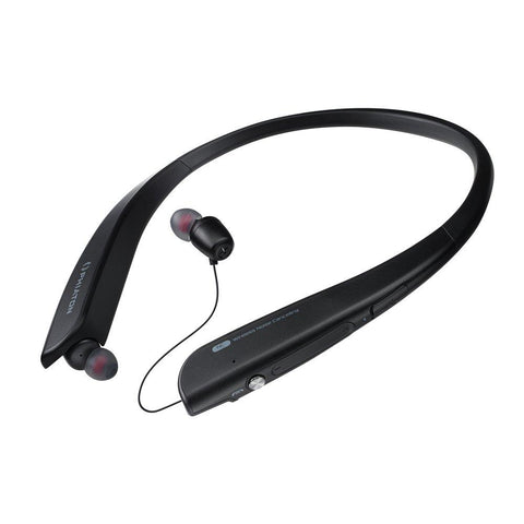 Phiaton BT 150 NC Black Wireless Bluetooth Retractable Headphones - Active Noise Cancelling Bluetooth Headphones with Touch Control Neckband and Wireless Headphone Mic