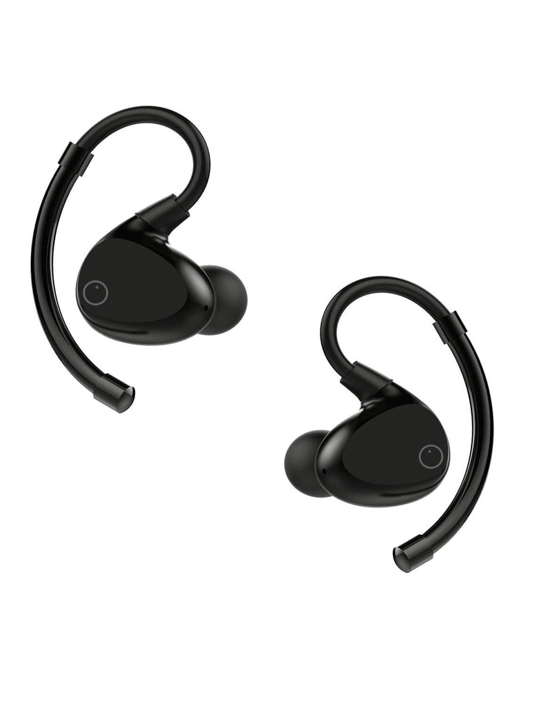 EOZ Air TWS True Wireless Bluetooth 5.0 Earbuds with mic and Charging Case - Incredible Sound & 90 Hours of Playtime (All Black)