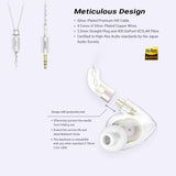 SIMGOT EM2 Hi-Res in-Ear Monitor Headphones, IEM Earphones with Detachable Cable, Hybrid Balanced Armature Dynamic Driver, Noise-Isolating Musician's Headset for Smartphones and Audio Players (Clear)