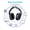 Wireless Stereo TV Headphones, Artiste D1 2.4GHz Optical Fiber TV Headset for TV Listening W/Digital Output,20 Hour Battery and Headphones Charging Dock,Support Samsung Smart SUHD -Black