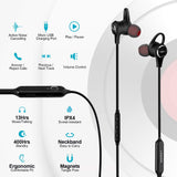 LINNER Active Noise Cancelling Headphones Earbuds, Wireless Bluetooth Earbuds Extra Bass, Noise Cancelling Earphones with Microphone and Remote (13 Hours Playtime, Premium Aluminum Matte Black)
