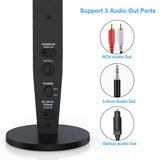 Wireless Optical TV Headphones, Jelly Comb Over-Ear 2.4GHz Wireless TV Headphones with Transmitter, Charging Dock, Support Optical, 3.5mm, RCA Audio Out Port (Black)