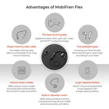 MobiFren Flex-L Wireless Bluetooth Earbuds High Definition LDAC/Apt-X Premium Sound, Shape-Memory Alloy Wire, Magnetic Earbuds, Vibration-Alert Enabled Earphones for Sports, Sweat-Proof (Flex-L Air)