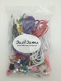 JustJamz Jelly Matte Colorful in-Ear Wholesale Headphones 3.5mm Stereo Multi-Color Bulk Earbuds (100 Pack)