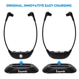 Earpanda Dual TV Headphones Wireless TV Hearing Headphones TV Amplifier for Hearing Impaired TV Earphones,Connects with Digital Optical&Analog TVs, Wireless Headphones for Hearing Loss