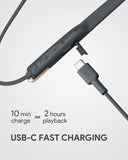 AUKEY Bluetooth 5 Headphones with Magnetic Play/Pause, 3 EQ Modes, aptX Low Latency, USB-C Fast Charge, Key Series B33 Flexible Wireless Neckband Headset with 8h Playtime and IPX6 Sweatproof for Gym