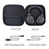 Avantree [Upgraded] Active Noise Cancelling Wireless Headphones for Airplane Travel Mowing, Bluetooth Wired ANC Sound Cancelling Over Ear Headphones with Mic, Fast Stream Hi-Fi Headset for TV PC Phone