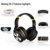 Active Noise Cancelling Bluetooth Headphones E8E Wireless Headphones Over Ear with Mic HiFi Stereo Deep Bass 20H Playtime Detachable Earpads Plane Adapter Hard Case for Work Travel TV Phone