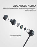 AUKEY Bluetooth 5 Headphones with Magnetic Play/Pause, 3 EQ Modes, aptX Low Latency, USB-C Fast Charge, Key Series B33 Flexible Wireless Neckband Headset with 8h Playtime and IPX6 Sweatproof for Gym