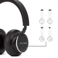 Culture V1 [Upgraded: BT 5.0] Wireless, Active Noise Canceling Headphones with Auto Pause/Play Sensors, Swipe Controls, Quick Attention Ambient Mode, and Low Latency Tech for Wireless Audio/Video Sync