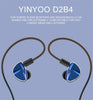 Yinyoo Earbuds D2B4 in-Ear Earphones HiFi Earphones Noise Isolating Earbuds Drummer Earphones with 2DD Dual Dynamic Drivers 4BA Balanced Armature Drivers MMCX Connector Cable (Blue)