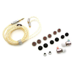 Linsoul TIN HiFi T3 Premium Single Knowles BA Single PU+PEK Dynamic Hybrid Driver InEar Earphones, CNC-machined Metal Design, Detachable Gold-Plated OFC SPC MMCX Cables