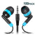 Wholesale Earphones Bulk Earbuds Headphones - Keewonda 100 Pack Ear Buds Classroom Bundle Packs Headphones Disposable Student Earbuds for Kids School Library (Black/Blue)