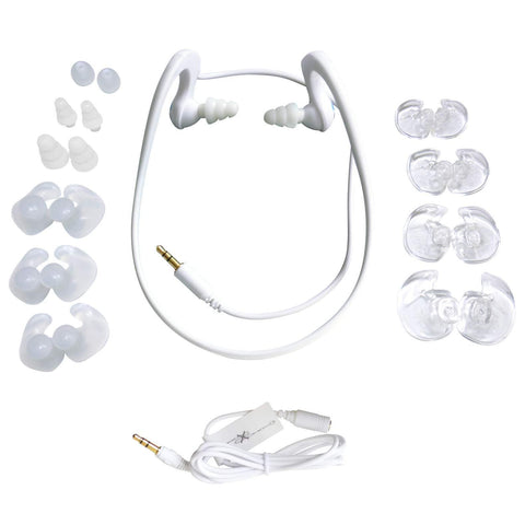 HydroActive Short-Cord Waterproof Headphones (wired 3.5 mm jack) with 11 Earbuds in 4 Styles - See below under 