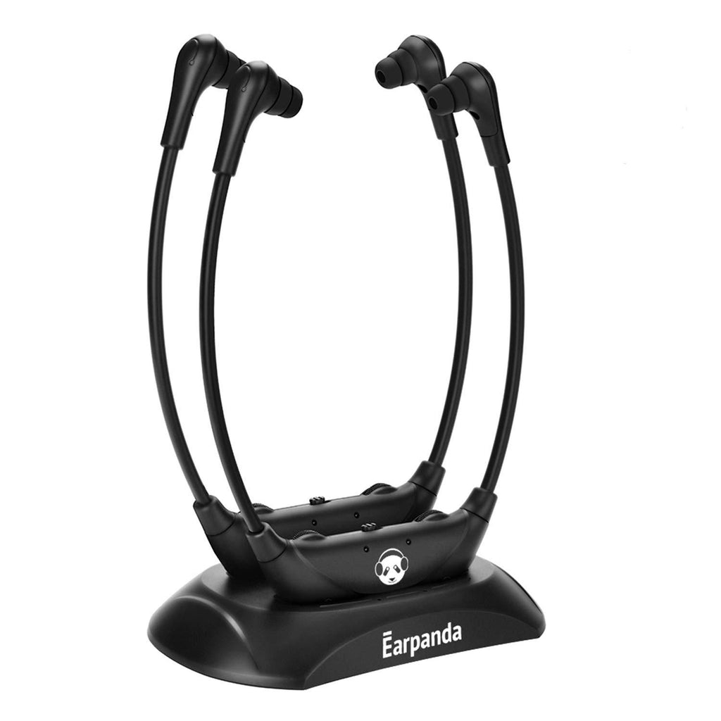 Earpanda Dual TV Headphones Wireless TV Hearing Headphones TV Amplifier for Hearing Impaired TV Earphones,Connects with Digital Optical&Analog TVs, Wireless Headphones for Hearing Loss
