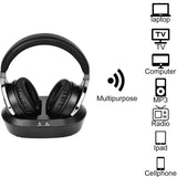 Wireless TV Headphones with 2.4G Digital RF Transmitter, HiFi Stereo Over Ear Cordless Headset for Watching TV, 160Ft Range and Rechargeable 20 Hour Battery