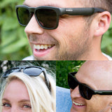 Inventiv Wireless Bluetooth Sunglasses, Open Ear Music & Hands-Free Calling, for Men & Women, Polarized Lenses, Compatible with iPhone/Android (Black/Grey Tint)