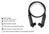 EXFIT BCS-A1 Wireless Bluetooth Headphones, Fast Charging, Retractable Earbuds, Splash and Sweat Resistant, Siri and Google Assistant Compatible, Carry Pouch (Black)