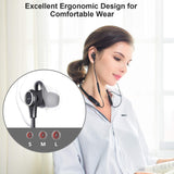 LINNER Active Noise Cancelling Headphones Earbuds, Wireless Bluetooth Earbuds Extra Bass, Noise Cancelling Earphones with Microphone and Remote (13 Hours Playtime, Premium Aluminum Matte Black)