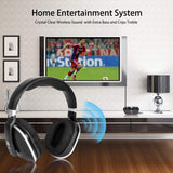 Wireless TV Headphones Over Ear, Monodeal Digital Stereo Headsets with Charging Dock, 2.4GHz RF Transmitter, NO Latency 20H Playtime, for TV PC Mobile MP3 - Black