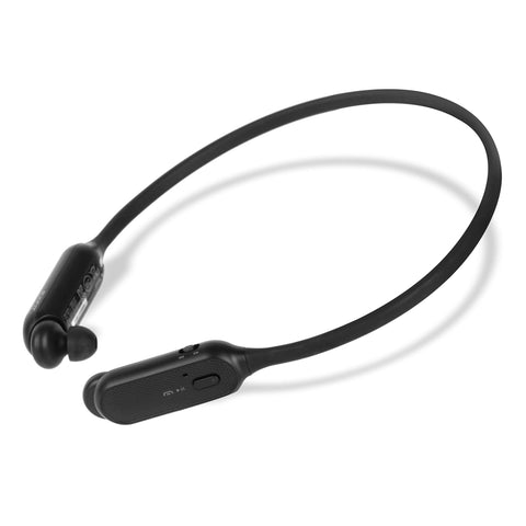 EXFIT BCS-A1 Wireless Bluetooth Headphones, Fast Charging, Retractable Earbuds, Splash and Sweat Resistant, Siri and Google Assistant Compatible, Carry Pouch (Black)