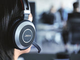 Jabra PC and Smartphone Headphones with Active Environmental Noise Canceling, Mic | Evolve 80 | Softphones - Cisco Jabber, Webex, Skype, Microsoft Lync, Streaming | USB Adapter, Travel Case Included