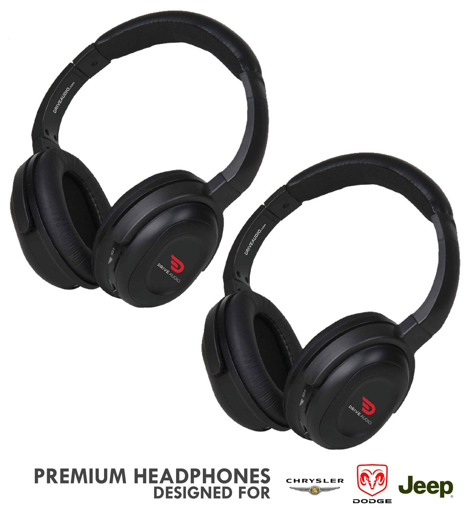 Compatible uConnect VES Headphones by DriveAudio for Dodge Grand Caravan AND Chrysler Town & Country and Jeep (2 Pack) OEM Car Headsets 2006 2007 2008 2009 2010 2011 2012 2013 2014 2015 2016 2017 2018