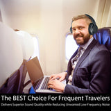 Avantree [Upgraded] Active Noise Cancelling Wireless Headphones for Airplane Travel Mowing, Bluetooth Wired ANC Sound Cancelling Over Ear Headphones with Mic, Fast Stream Hi-Fi Headset for TV PC Phone