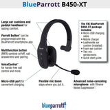VXi BlueParrott B450-XT 204010 Noise Canceling Bluetooth Headset (Renewed)