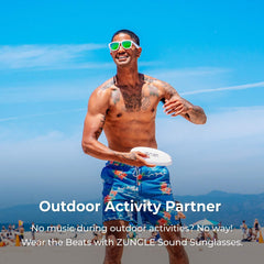 ZUNGLE V2 Viper: Bluetooth Audio Sunglasses with Over Ear True Wireless Bone Conduction Headphones. for Men, Bluetooth 5.0, Built-in Mic, Music, Phone Call, AI Assistance(Matte Black Frames)