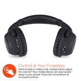 HyperGear Stealth Noise Cancelling Wireless Bluetooth Stereo Headphones with Microphone,12 hrs of Talk/Music Compatible for iPhone,Smartphones,Tablets,Computers, TV & Work/Airplane Adapter Included