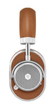 Master & Dynamic MW65 Active Noise-Cancelling (ANC) Wireless Headphones - Premium Bluetooth Over-Ear Headphones, Silver Metal/Brown Leather