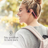 AfterShokz Trekz Titanium Open-Ear Wireless Bone Conduction Headphones with Brilliant Reflective Strips, Slate Grey, AS600SG-BR