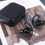 EOZ Air TWS True Wireless Bluetooth 5.0 Earbuds with mic and Charging Case - Incredible Sound & 90 Hours of Playtime (All Black)