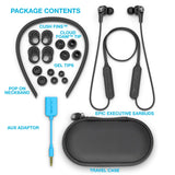 JLab Audio Epic Executive Wireless Active Noise Canceling Earbuds | Bluetooth 4.1 | 11-Hour Battery Life | Universal Music Control | Bluetooth Headphones, Travel Case Included | Black