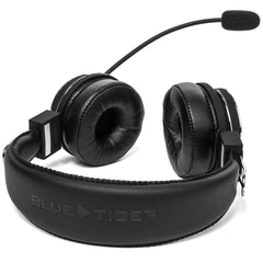 Blue Tiger Dual Elite Wireless Bluetooth Headset - Premium Noise Cancelling Headphones with No Wires - Ideal Driving, Gaming and Music Accessories - 50 Hour Talk Time - Black