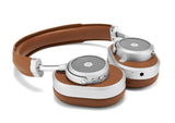 Master & Dynamic MW65 Active Noise-Cancelling (ANC) Wireless Headphones - Premium Bluetooth Over-Ear Headphones, Silver Metal/Brown Leather