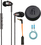 1MORE E1010 Quad Driver in-Ear Headphones Bundled with iFi Ear Buddy Attenuator Cable for Headphone, Blucoil 6 ft Audio Premium Headphone 3.5mm Extension Cable and Portable Earphone Hard Case